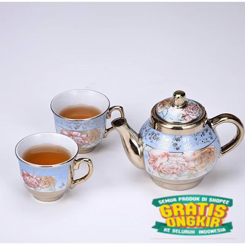 

Hampers Set Cangkir 3 IN 1 Teh LENGKAP Teko Tatakan Tea Pot Keramik Souvenir Mug Gelas Eropa Lebaran Idul Fitri Imlek CNY/ keluarga oleh oleh