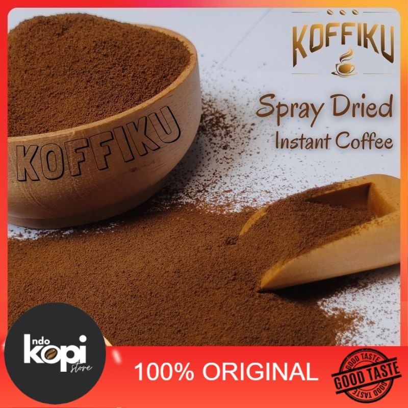 

KOFFIKU Kopi Hitam Instan Tanpa Ampas Robusta, Arabika, Agglomerat dan Campur [ Blend ] Spray Dried Instant Robusta, Arabica, Blend Coffee Granule Kemasan 50 gram Indokopistore