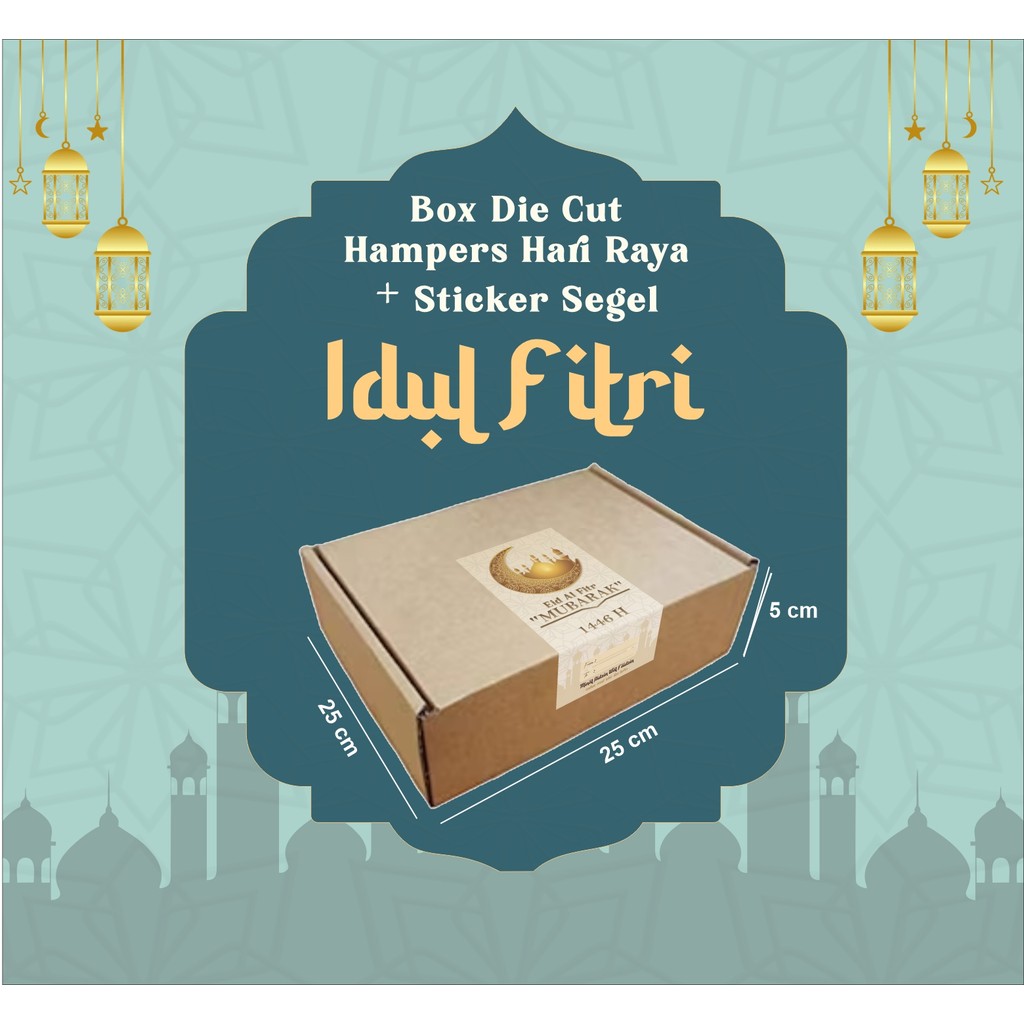 

Kardus Die Cut 20x10x5 | Hampers Lebaran + Sticker Segel Tema Lebaran