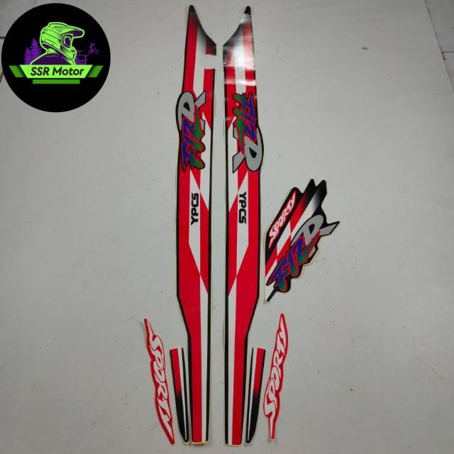 striping yamaha fizr fiz r 1995 1996 sporty hitam merah list body standar berkualitas murah