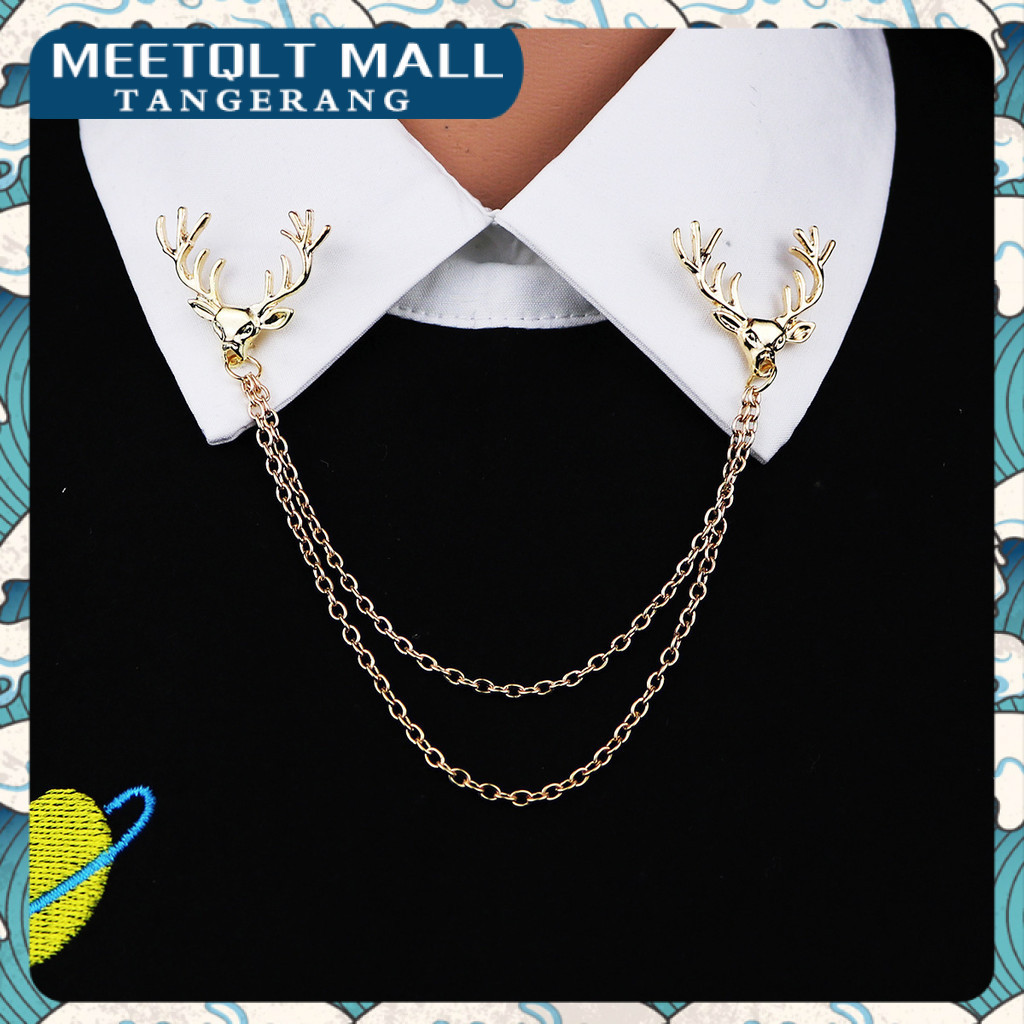 Lapel Pin Bros Jas Pin Rantai Jas Rantai Baju Wedding Vintage Crown