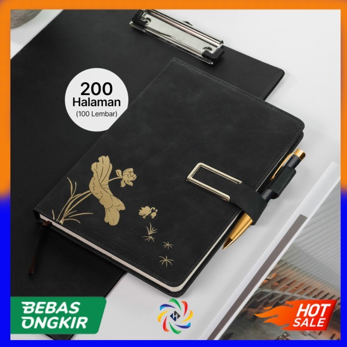 

Buku Jurnal Leather Notebook Diary A5 / 80 GSM / 200 Halaman - BLACK