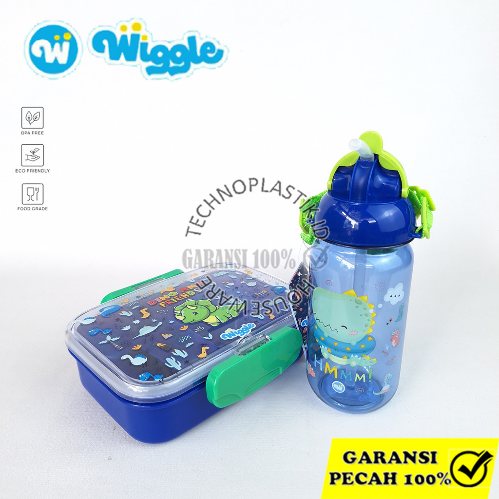 WIGGLE 1 SET Kotak Makan Anak Sekolah Dan Botol Minum Anak