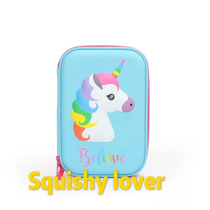 

BEST P R O M O Kotak pensil dan alat tulis smiggle EVA hardcase unicorn 3D waterproof