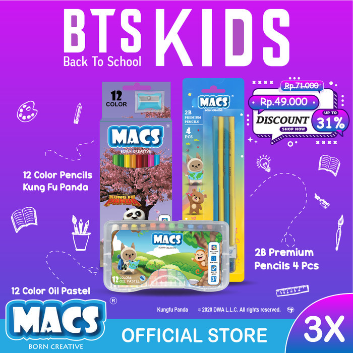 

[New]Promo BTS Kids MACS Pensil 2B Pensil Warna Crayon
