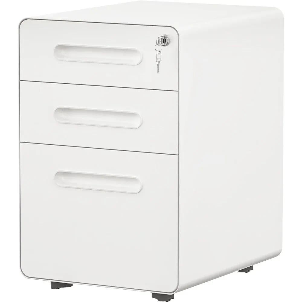 

3Drawer Rolling File Cabinet,Metal Mobile File Cabinet With Lock,Filing Cabinet Under Desk Fits Legal Size