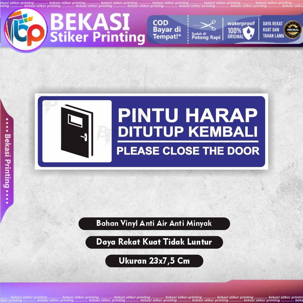 

Sign Stiker label pintu harap ditutup kembali stiker pintu tutup kembali sticker pintu sticker tutup pintu
