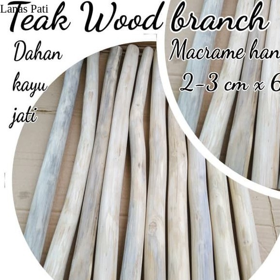 

KUKURING Teak wood branch for macrame ranting dahan kayu jati natural hanger XD7