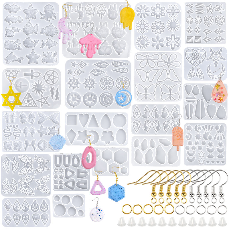 

Earring Resin Molds Silicone Pendant Molds Epoxy Resin Molds DIY Craft for DIY Women Earrings, Pendants, Rings, Jewelry Making