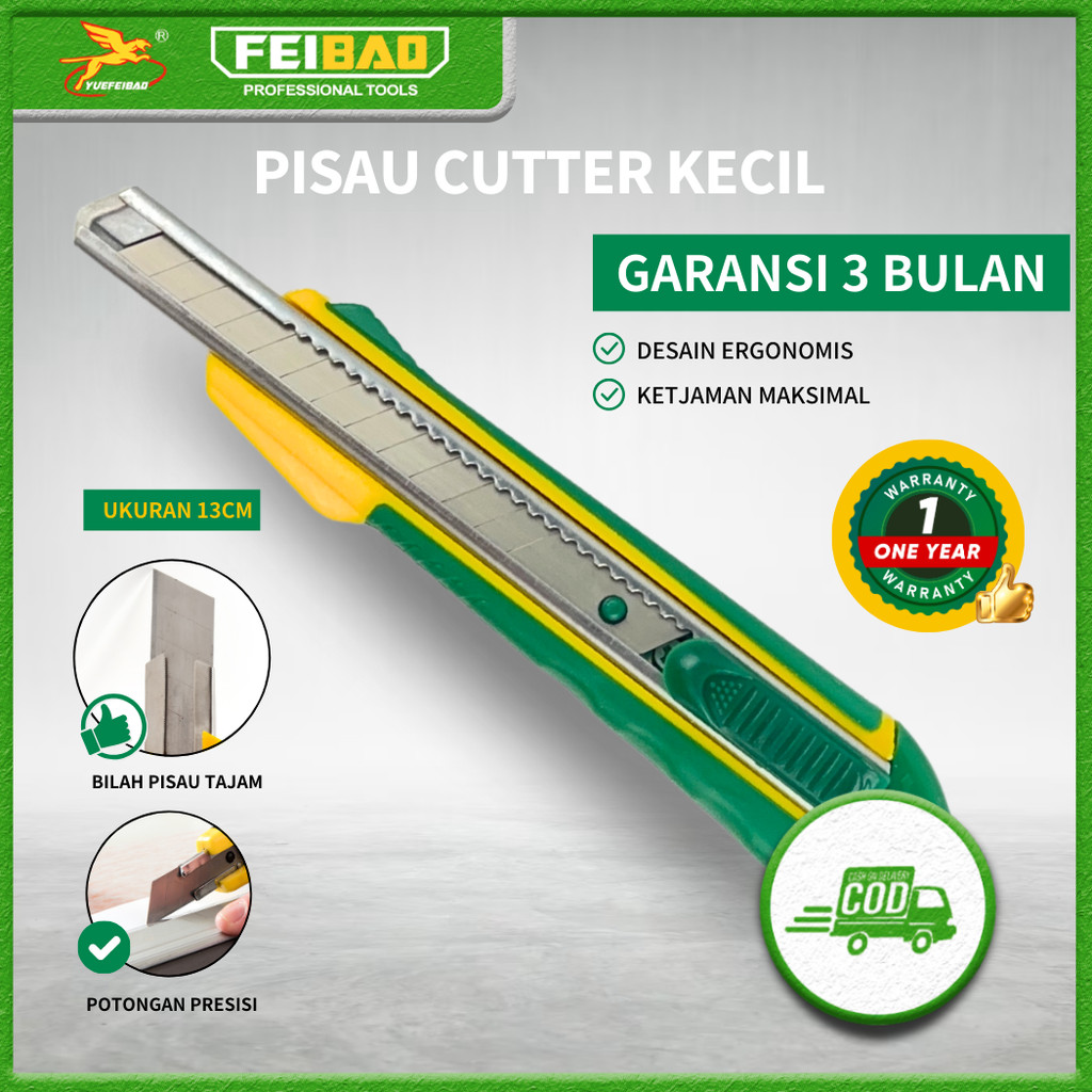 

Feibao Pisau Cutter Kecil / Small Utility Knife / SK-5 Besi Kualitas Tinggi / F32-310