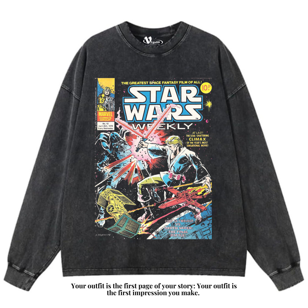 VEGA88 *star wars weekly* Kaos oversize longsleeve | t-shirt oversized | kaos washed | washing | vin