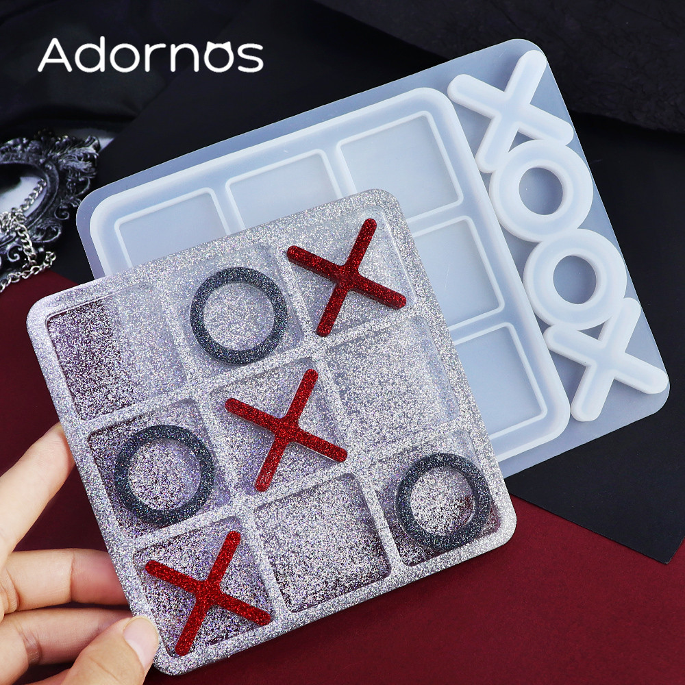 

1 Set Tic Tac Toe Silicone Molds For Epoxy Resin Filling X O Board Game Resin Molds Casting DIY Party Decor Crafts Gift Supplies