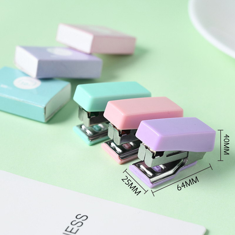 

Mini Stapler Solid Office Stationery Cute Morandi Color Stapler Student Use Small Portable Plastic For No. 10 Staples