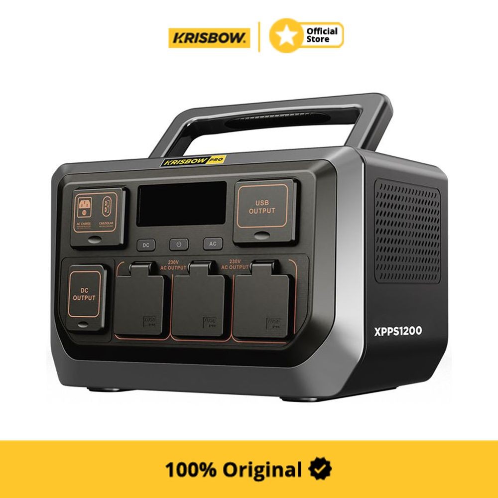 Krisbow Power Station Baterai Portable 1200 watt Xpps1200 - Hitam Portable Battery Power Supply Daru
