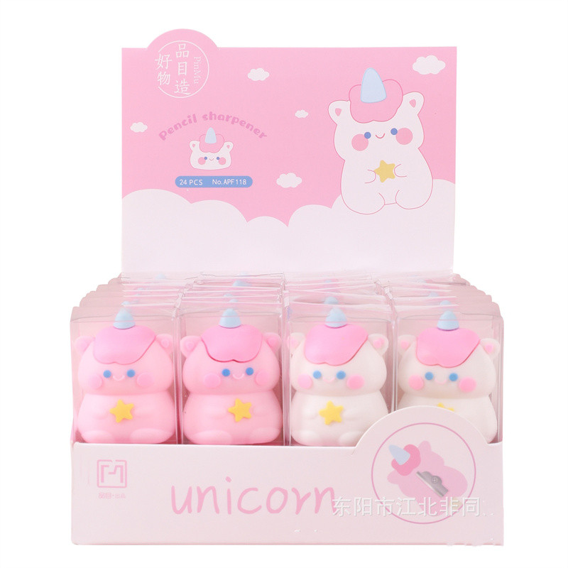 

12 pcs/lot Kawaii Unicorn Pencil Sharpener Cute Hand Mechanical Cutter Knife Stationery Gift School Supplies