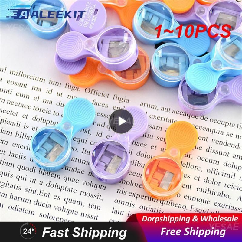 

1~10PCS Candy Colored Pencil Sharpener Easy And Labor-saving Moderate Thickness Geometry Candy Colors Pencil Sharpener Sharpener