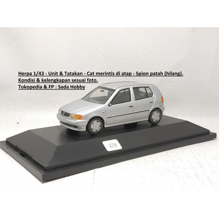 Diecast Herpa 1/43 VW Volkswagen Polo Silver Minus