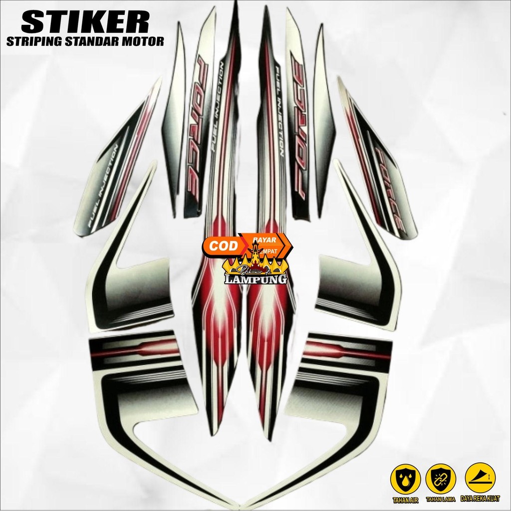 Striping Yamaha Vega Force 2013 2014 Hitam Putih Standar