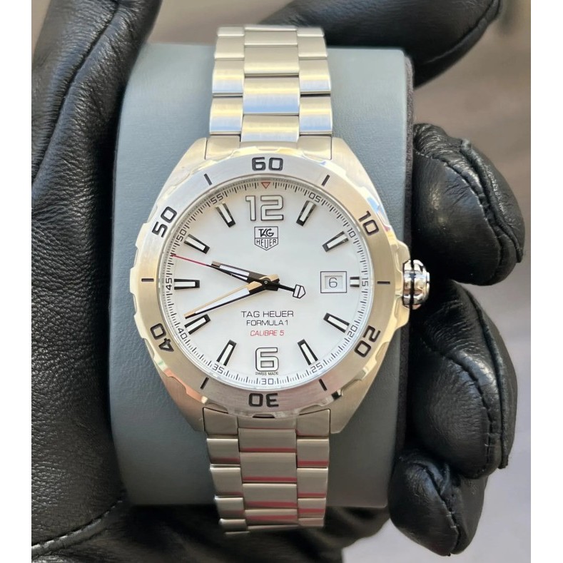 Tāg Hēuēr Formula 1 Calibre 5 WAZ2114.BA0875 Automatic White Dial