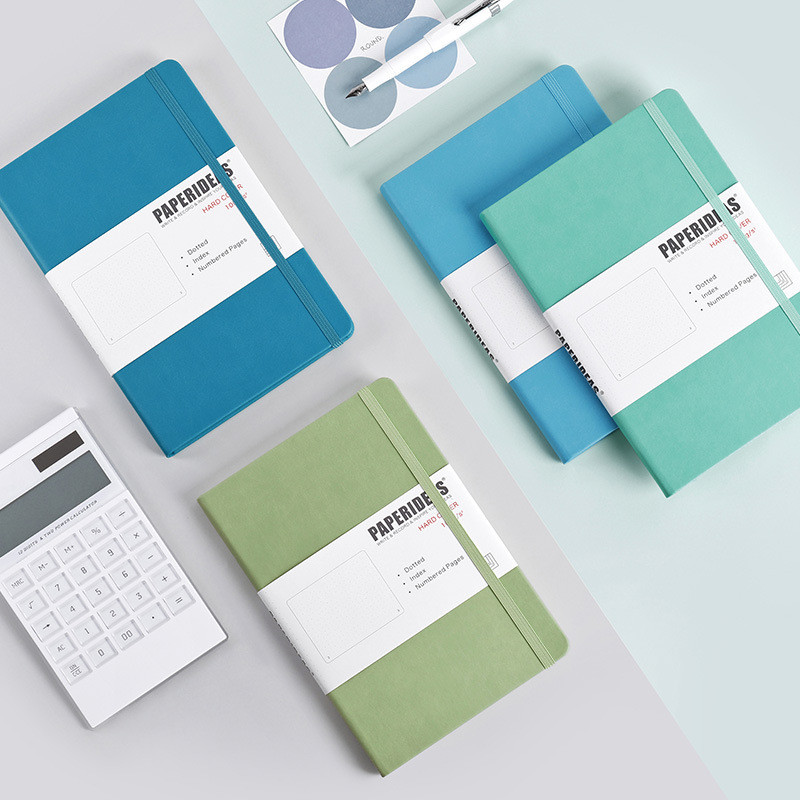 

Hardcover A5 Bullet Journals Dot Notebook 188 Page 100gsm 5.7x8.2inch Retro Diary Bandage Candy Color Journal Notepad Agenda