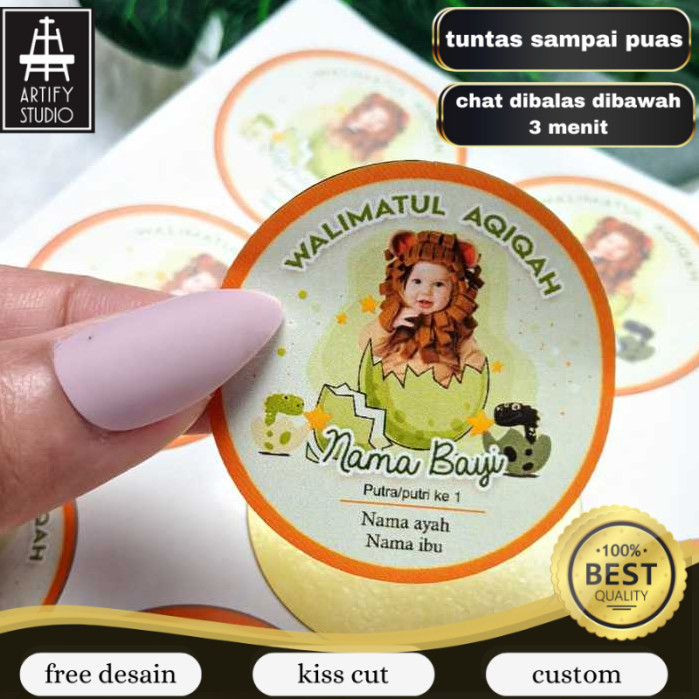 

Artify Stiker Bulat Label Tasyakuran Aqiqah Bayi Sticker Nama Anak Ucapan Kelahiran Akikah Kecil