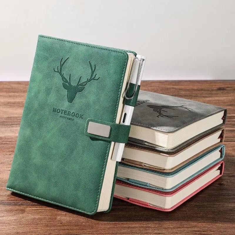 

A5 Journal Notebook School Office Meeting Record Notepad Soft 2023/2024 Leather Diarys 80gms 416 Pages Super Thick Leather