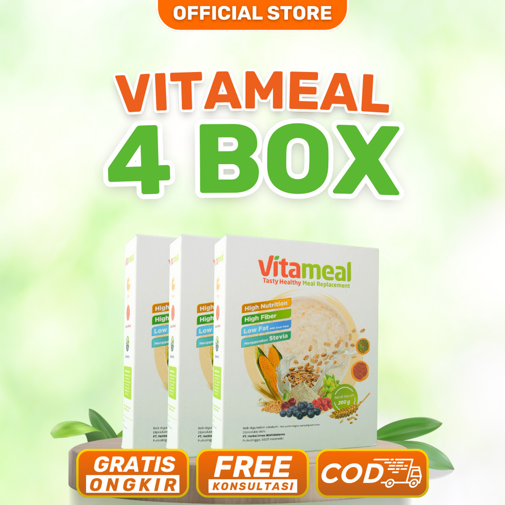 

4 Box Vitameal Efektif Mengatasi Diabetes Menahun Superfood Lokal Obat Vitamil Serat Asli Pencernaan Multigrain Dewasa Atasi Gula Darah Tinggi
