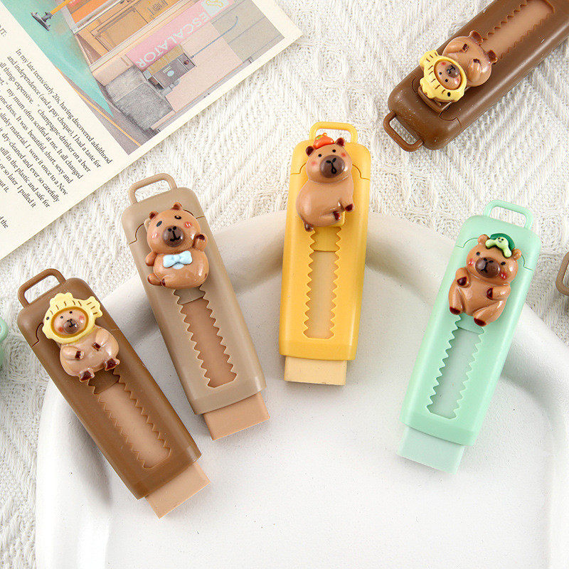 

Cute Capybara Erasers Push-Pull Erasers Students Learn Stationery Aesthetic Stationery Japanese Kawaii Erasers Back To School