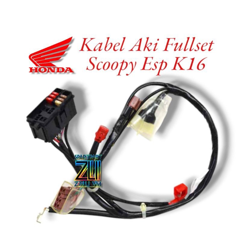 KABEL AKI RUMAH SIKRING FULLSET MOTOR HONDA SCOOPY ESP K16
