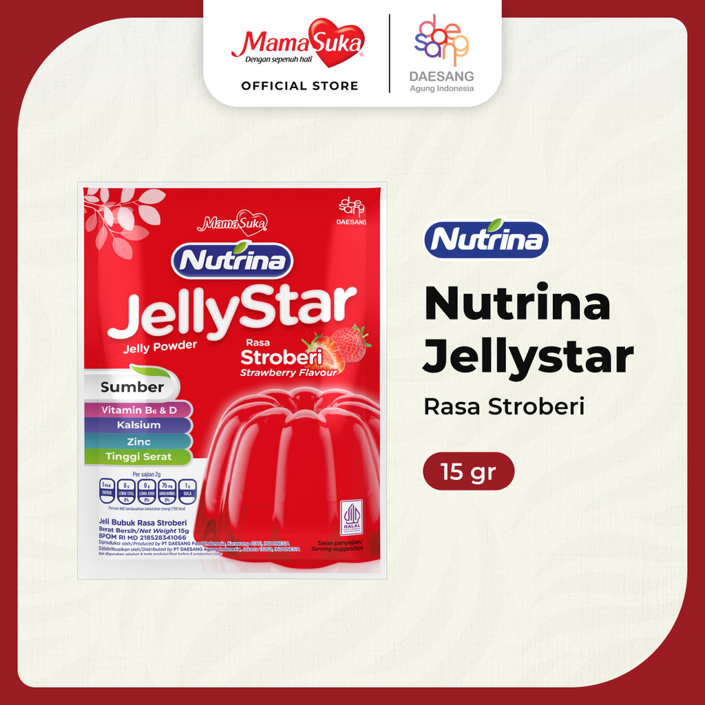 

MamaSuka Nutrina Jellystar Stroberi 15 Gr (Sample tidak dijual satuan)