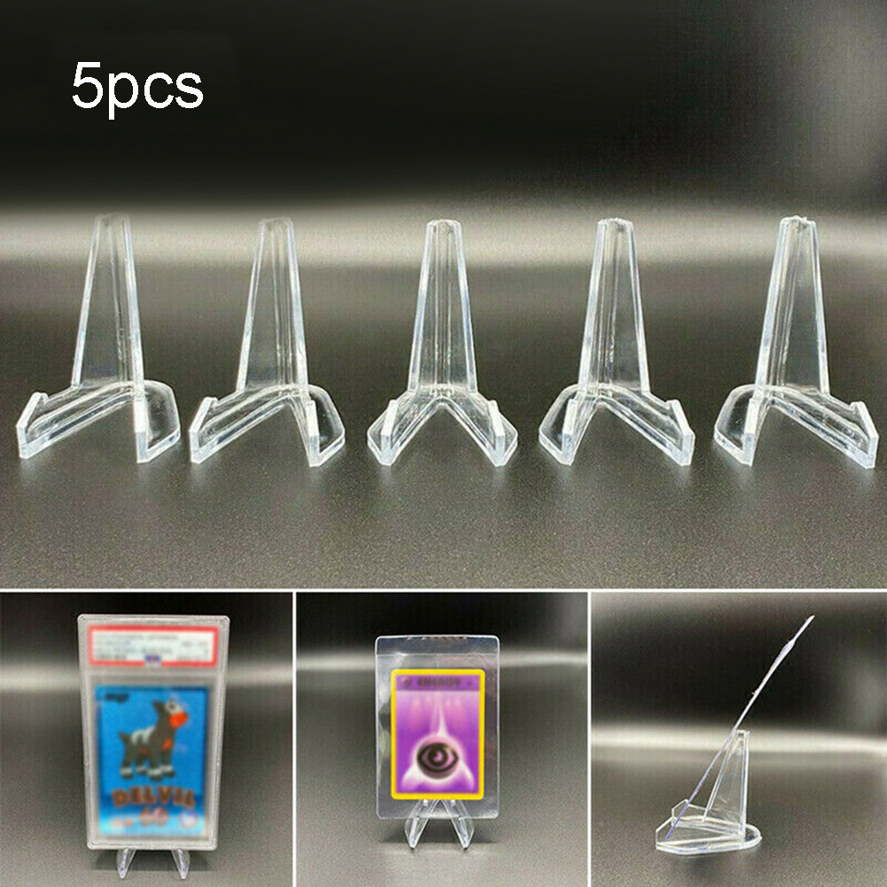 

5Pcs Clear Acrylic Coin Display Stand Holders Small Easel Rack Card Commemorative Challenge Coin Capsule Stand