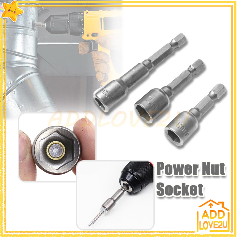 Mata Bor Roofing Magnet Hex Adaptor Bit/Mata Bor Roofing Magnetic Nut Setter Baja Ringan/Mata Bor So