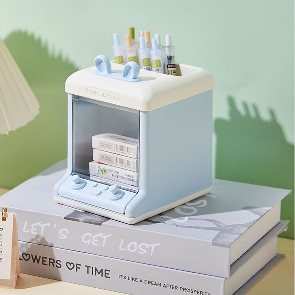 

1 Pc Plastic Pen Container Pencil Case Desktop Stationery Storage Box Multifunctional Pen Pouch School Office Supplies
