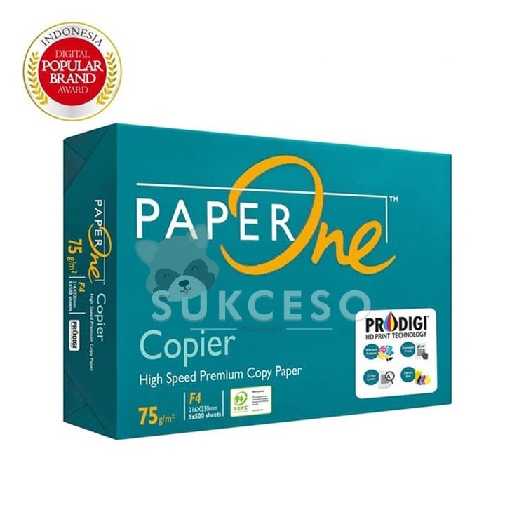 

Paper One F4 Kertas HVS Print Fotocopy 75gr/gsm Berkualitas