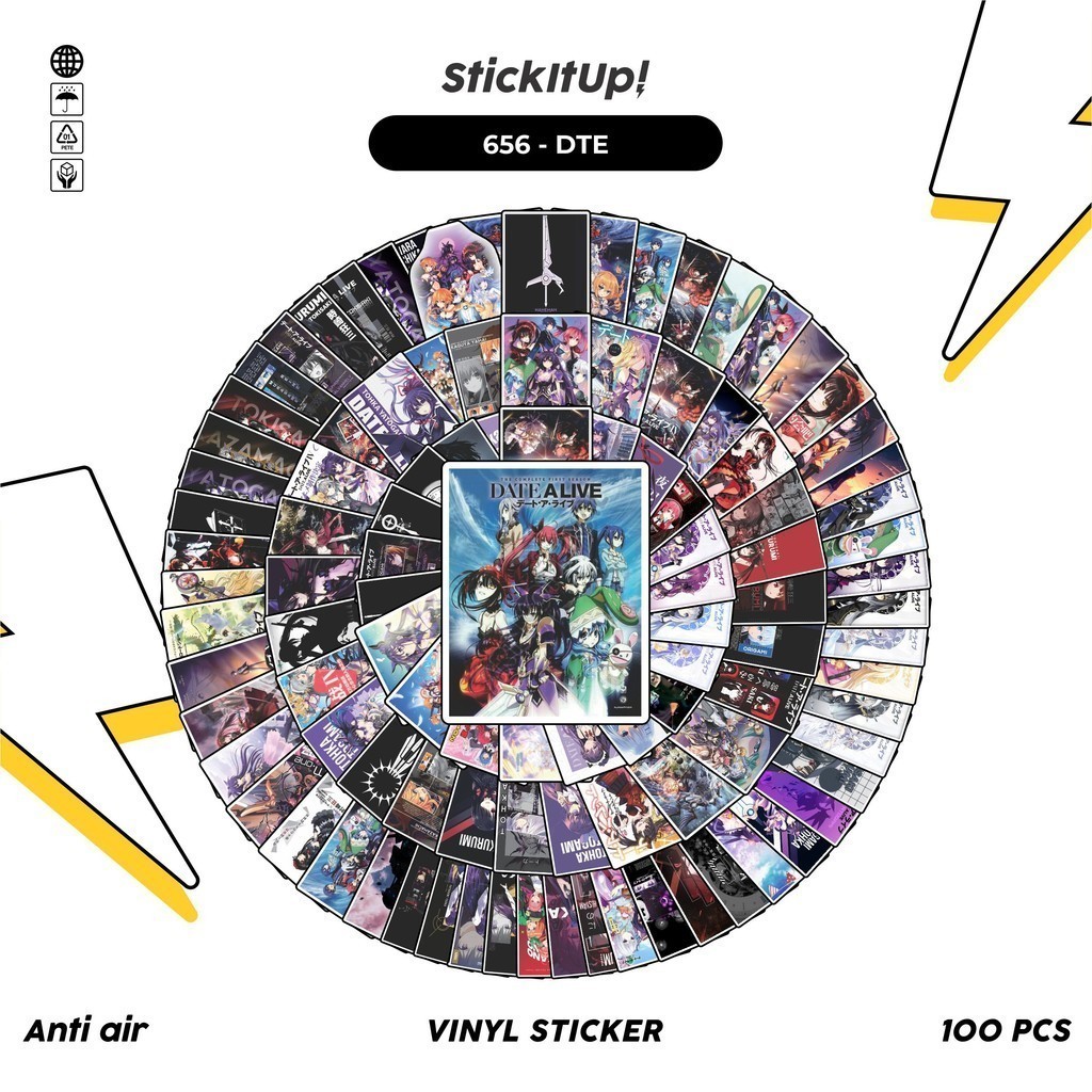 

COD 100 Pcs Stiker Pack Date Alive Poster Lucu Aesthetic Vynil Waterproof untuk Freebies Sticker Buku Journal Casing HP Laptop