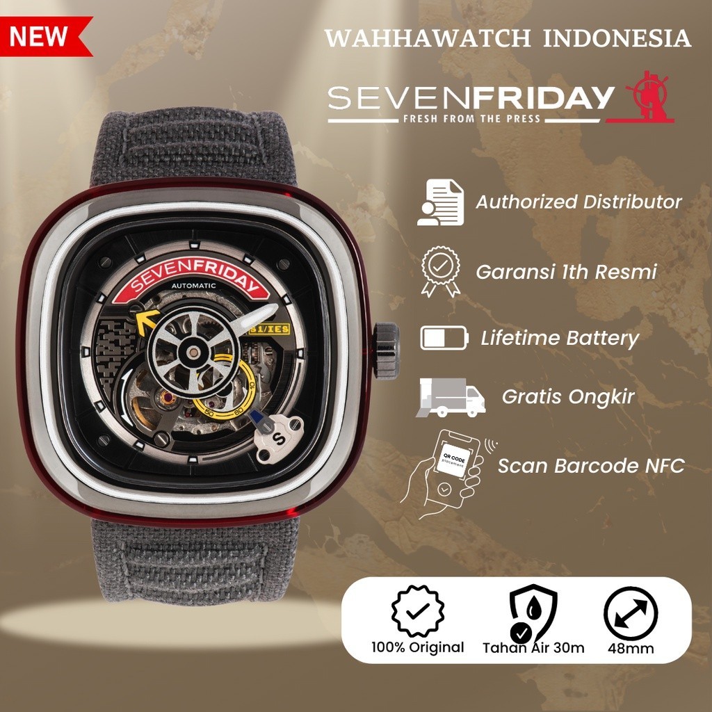 FLASH SALE [ORIGINAL]-[NFC]  Jam Tangan Seven Friday New S1/03 or S1-03 THE GATE Original NFC Aktif 