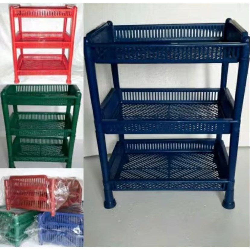 Rak Bumbu Plastik Serbaguna Susun 3 / Rak Piring / Rak Gelas / Rak Bakso/Baso / Tempat Rak Piring Bu