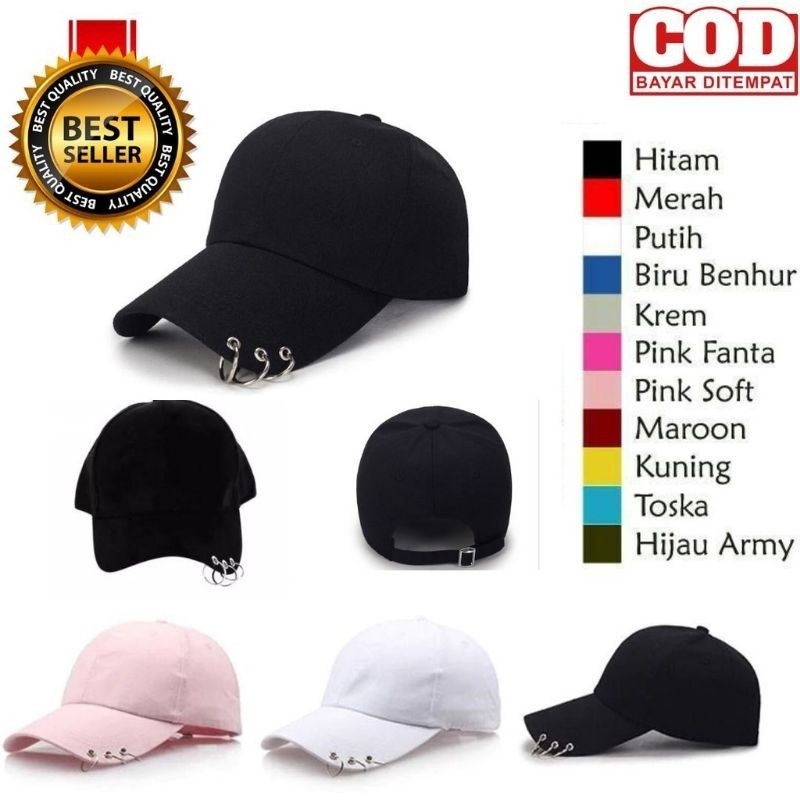 TERLARIS Topi Baseball Motif Polos RING Besi Bordir Bahan Premium Topi Traveling Jalan Fashion Korea