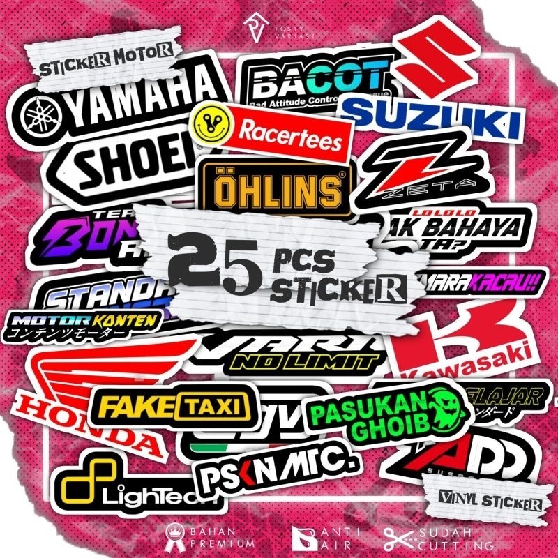 Sticker Motor Racing 25 Pcs hits kekinian keren anti air