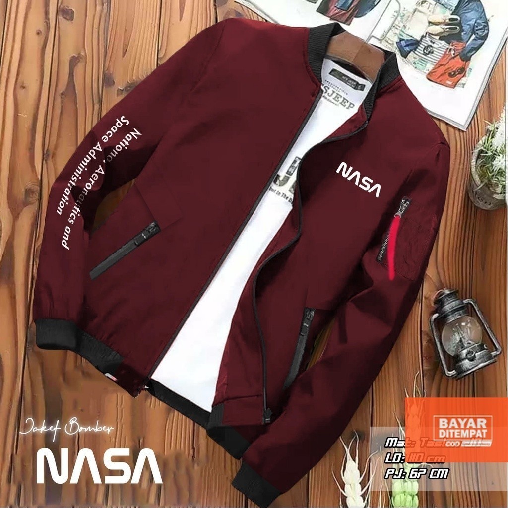 BOMBER JACKET PRIA NASA KEREN TERBARU BOLAK BALIK JAKET CUSTOM SABLONONN