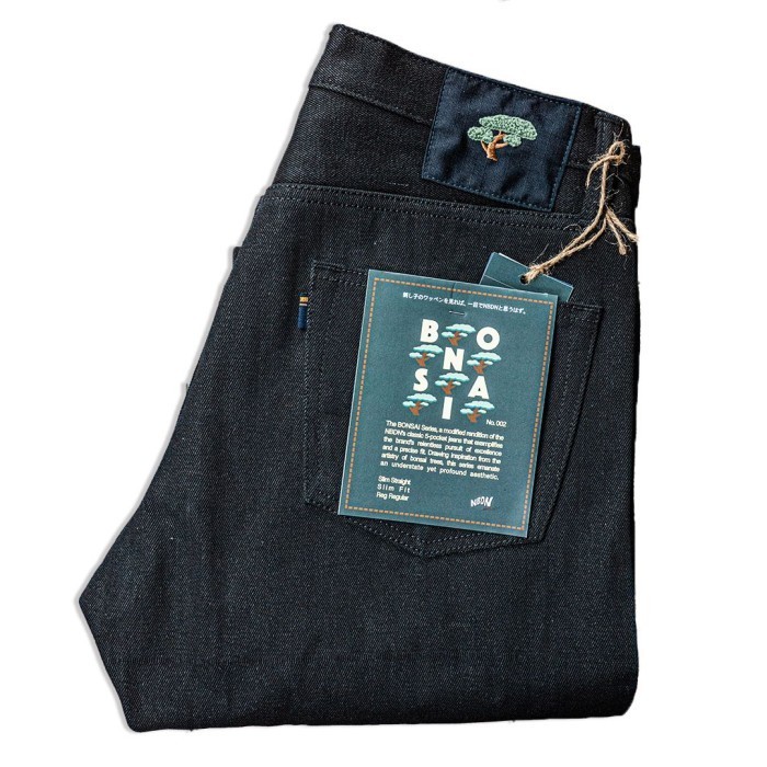 promo ✨ -BONSAI 002 by NBDN 15oz Black x Black Selvedge Jeans - 32, Slim Fit