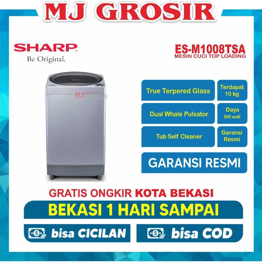 MESIN CUCI 1 TABUNG SHARP ESM 1008 TSA 1008TSA TOP LOADING 10 KG