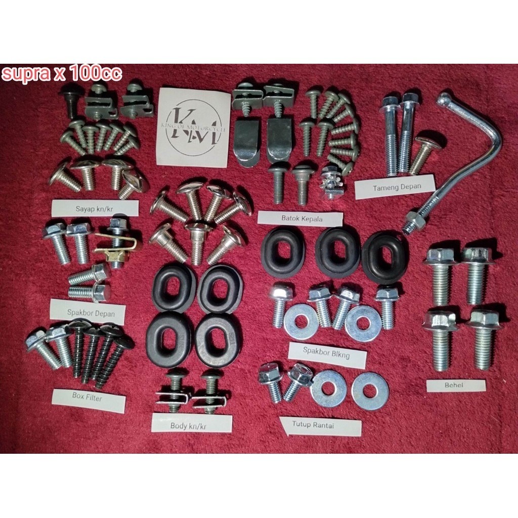 Baut Motor COD BAUT BODY LENGKAP HONDA SUPRA X 100CC-BAUT BODY FULSET SUPRA BAPAK/LAMA 100CC