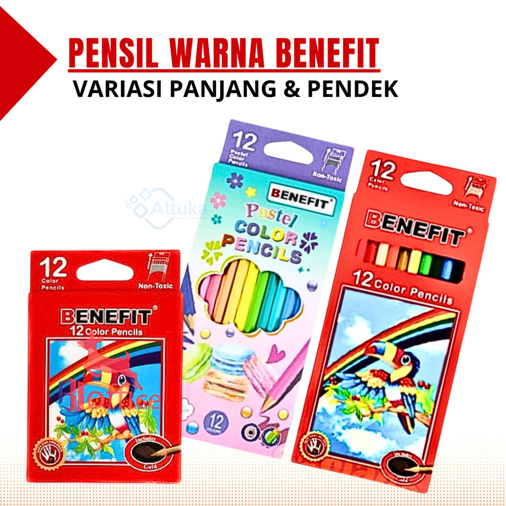 

Color Pencil / Pensil Warna Benefit 12 Warna