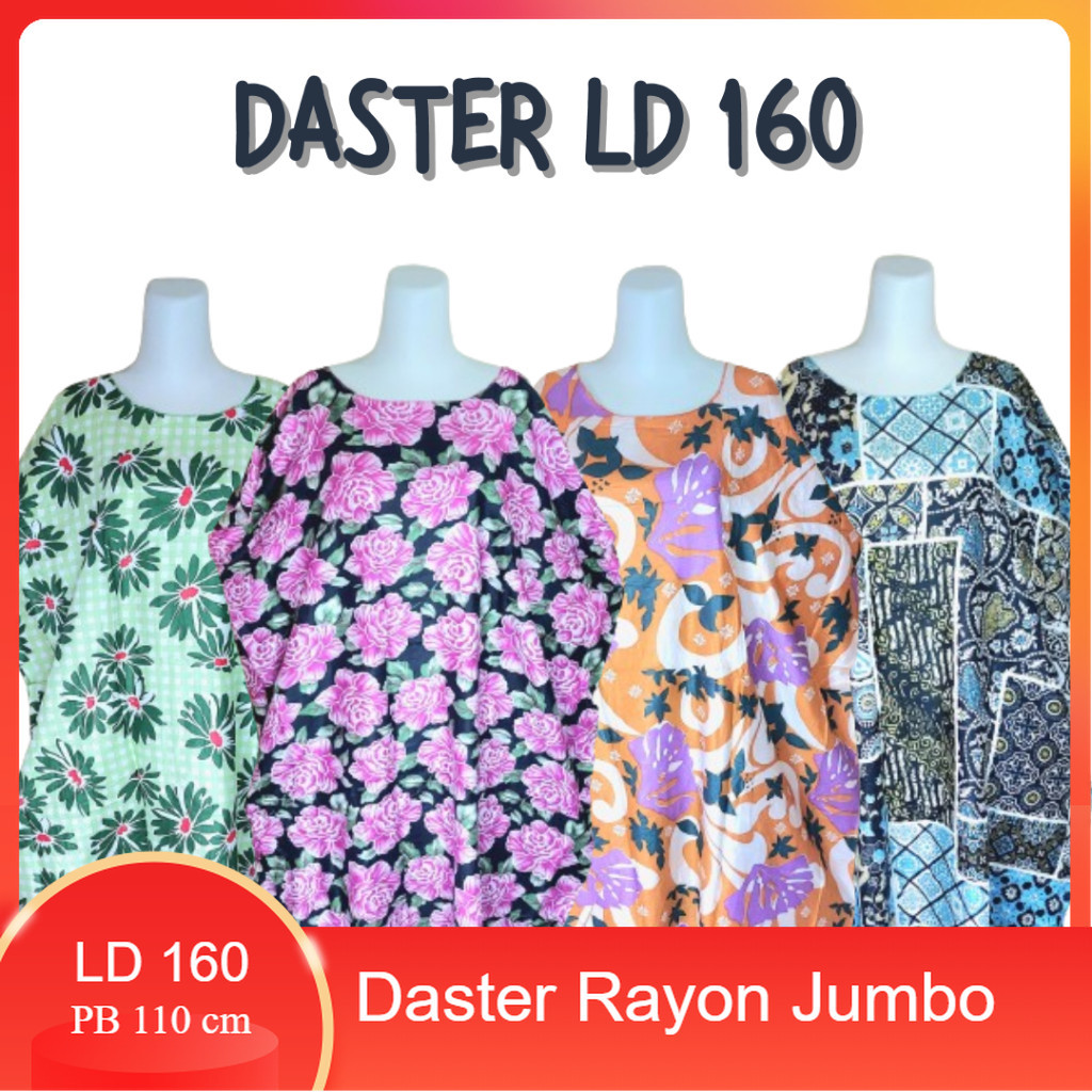 Daster Midi Rayon Jumbo LD 160 | Dress Wanita Big Size