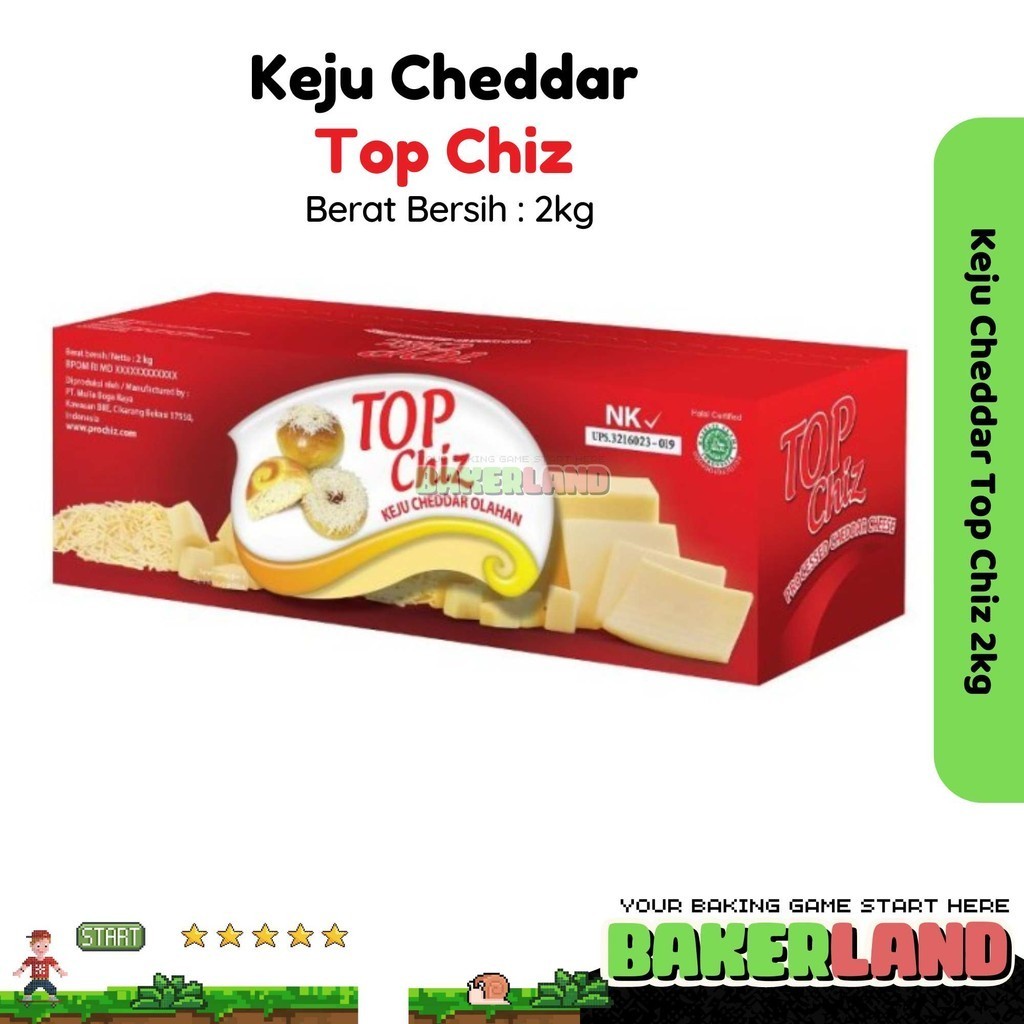 

Keju Top Chiz / Keju Cheddar Top Chiz 2 kg / Keju Parut / Keju parut 2kg