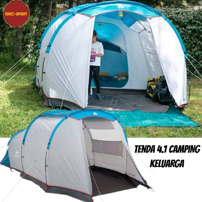 Tenda Camping Keluarga Besar - Tenda Berkemah  4.1 Kapasitas 4 Orang 1 Ruang Original