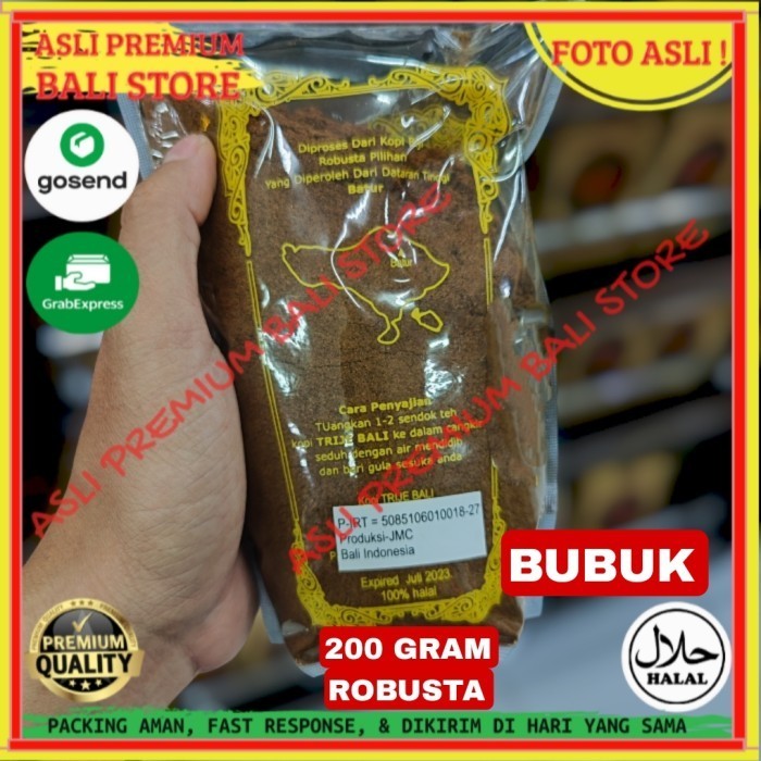 

OLEH OLEH MINUMAN KHAS ASLI ORI ORIGINAL BALI SERBUK BUBUK KOPI ROBUSTA 200 GRAM GR