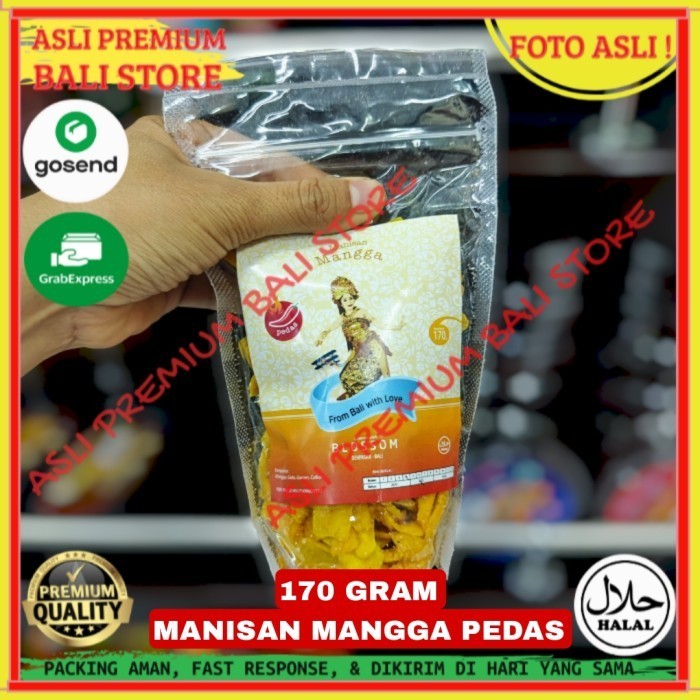 

OLEH OLEH MAKANAN CEMILAN CAMILAN SNACK KULINER KHAS ASLI ORI ORIGINAL BALI MANISAN BUAH MANGGA PEDAS 170 GRAM GR