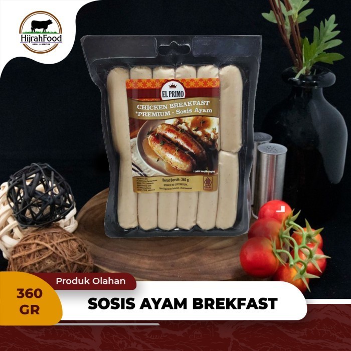 

El Primo Chicken Breakfast Premium Sausage Sosis Ayam Halal 360 gram
